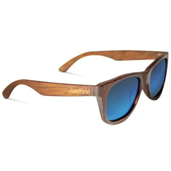 Wood Frame Polarized Sunglasses with UV Protection for 